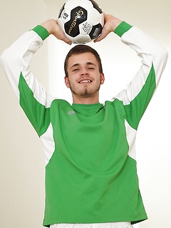 Steve Hard masturbates his remaining energy after playing soccer.