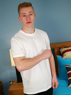 Young Straight Blond Hunk Tom is back to show of his Muscles & Ultra Big Uncut Cock! by English Lads by English Lads image #1