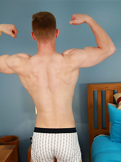 Young Straight Blond Hunk Tom is back to show of his Muscles & Ultra Big Uncut Cock! by English Lads by English Lads image #14