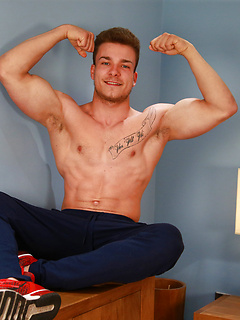 Straight Young Muscle Stud Lewis gets his 1st Manhandling & Squirts Loads of Cum! by English Lads by English Lads image #3