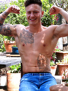 Straight Young Personal Trainer Shows his Muscled Body and Hard Uncut Cock! by English Lads by English Lads image #1