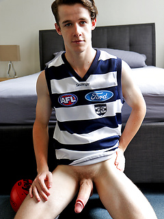 Hung Aussie boy Brad Hunter stripping out of his footy gear by Bentley Race by Bentley Race image #8