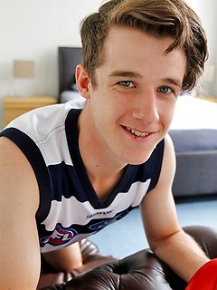 Hung Aussie boy Brad Hunter stripping out of his footy gear by Bentley Race by Bentley Race image #12