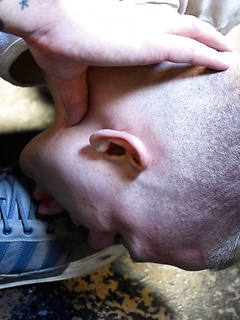 Gay foot licker face fucked and splashed with cum by Young Bastards by Young Bastards image #1