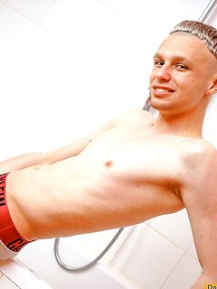 Stroking uncut teen cock in the shower by Doggy Boys by Doggy Boys image #2