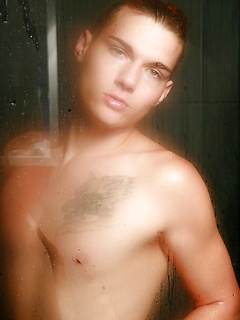 Zack taking shower to cool off by Male Model by Male Model image #1