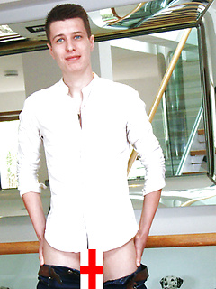 Tall Young & Lean Zack Hanson Wanks his Long Uncut Cock & Pumps his Hole with a Dildo! by English Lads by English Lads image #7