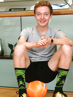 Eighteen Year Old Footballer Bradley Shows his Lean Body & Long and Thick Uncut Cock! by English Lads by English Lads image #1