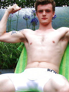 Straight Young Boxer Kieran Wanks his Thick Uncut Cock & Shoots his Load! by English Lads by English Lads image #3