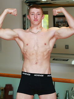 Young Teenage Athlete Callem Shows off his Muscular and Ripped Physique and Massive Uncut Cock! by English Lads by English Lads image #10