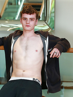 Athletic Young Boxer Kieran Strips & Shows off his Hairy Body & Big Uncut Cock!