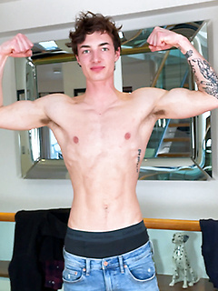 Young Fit & Lean Oscar Shows off his Ripped Body & Wanks his Big Uncut Cock! by English Lads by English Lads image #8
