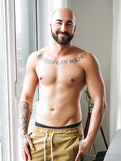 Tattooed men with beards suck each others cock prior to anal sex by Men by Men image #2