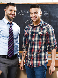 Greying teacher seduces and fucks male student in his classroom by Men by Men image #1