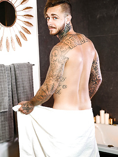 Inked guy Brian Michaels fucks friend after exchanged with blowjobs by Men by Men image #3
