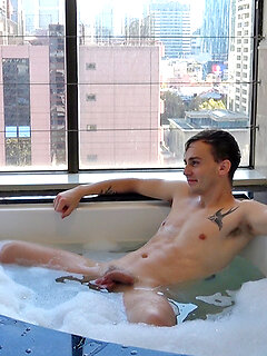 Aussie boy James Bailey soaping up in the hot tub by Bentley Race by Bentley Race image #5