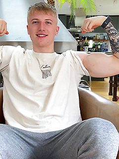 Straight Young & Muscular Blond Lad Wanks his Big Uncut Cock & Fires a Load! by English Lads by English Lads image #4