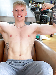 Straight Young & Muscular Blond Lad Wanks his Big Uncut Cock & Fires a Load! by English Lads by English Lads image #7
