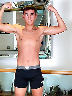 Young Slim & Toned Straight Lad Wanks his Hard Uncut Cock Until he Explodes with Cum! by English Lads by English Lads image #6