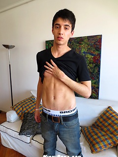 Hot latino twink Santiago gets his uncut cock sucked by Miami Boyz by Miami Boyz image #1