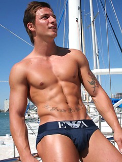 Two Naked Muscle Hunks Jerking Off On The Boat by ManAvenue by ManAvenue image #1