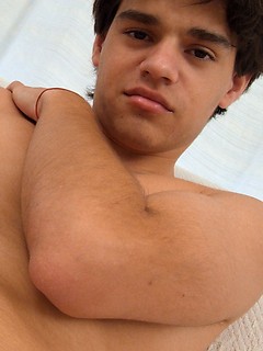 Latin boy Rodrigo plays wihth dick
