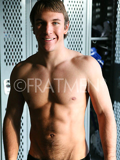Hot muscled boy Burke shows his sexy body and a boner by Frat Men by Frat Men image #1