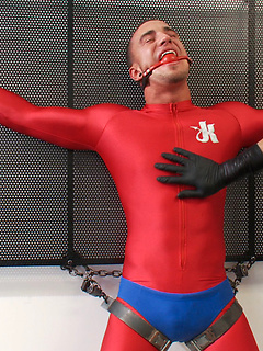 Superhero gets tied up and edged to the max!