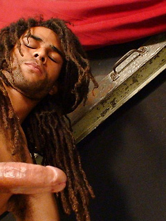 Long Haired Ebony Thin Guy With Black Dreads Beats Off by Alternadudes by Alternadudes image #10
