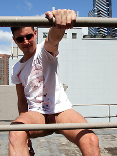 Hung mate William Tudor pulls his cock out in the city by Bentley Race by Bentley Race image #16
