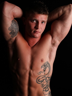 Muscle tattooed stud Sinclair strokes dick by ChaosMen by ChaosMen image #7