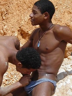 Sexy black twinks fucking bareback on the beach. by Mount Equinox by Mount Equinox image #1