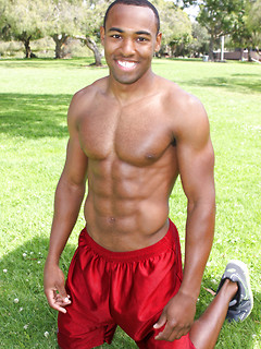 Well hung black dude Markus strokes dick