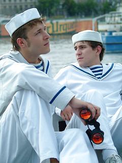 Two sailors Benjamin Niall and Thomas oral sex scene