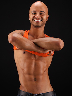 Bald ebony muscle man Simon strokes dick and shoots a load by ChaosMen by ChaosMen image #11