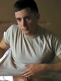 US Soldier Luscious Lance jacking off dick