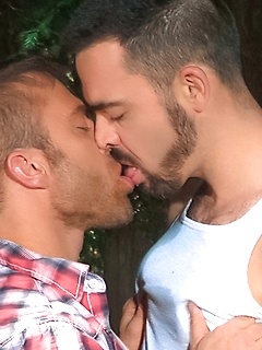 Dolan Wolf and JR Bronson - oral sex in a woods by Colt Studio by Colt Studio image #1