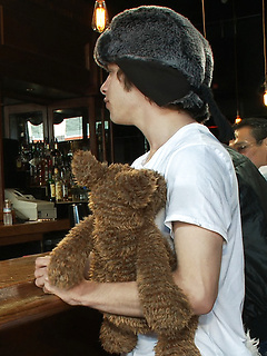 A furry gets beaten and gang fucked at a public bar.