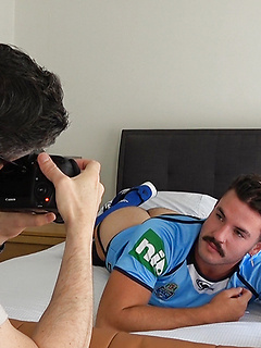 Our sexy mate Zak is stripping out of his footy gear by Bentley Race by Bentley Race image #3