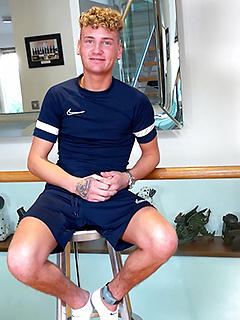 Young Slim & Blond Lad gets his Uncut Cock Wanked & he Shoots Cum all over his Abs! by English Lads by English Lads image #1