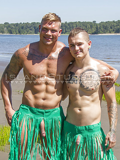 Football Nude #15: First Time Bromance! Beefy Jock 9" Parker & Little Lloyd, Kiss, Pee Together & Sweat in Hot Duo Action! by Island Studs by Island Studs image #8