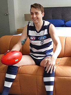 Hung Aussie Nate strips out of his footy gear by Bentley Race by Bentley Race image #13