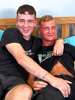 Young & Horny Lads Wank Each Other's Big Uncut Cocks & Troy gets Covered in Cum!