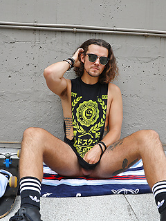 British skater Michael Kent naked on the Bentley Race roof by Bentley Race by Bentley Race image #13