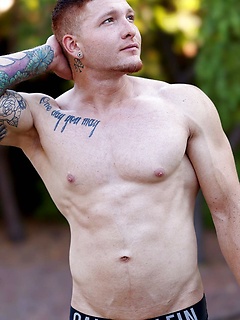 Tatted Jeremiah Cruz Oils Up His Uncut Cock And Rubs One Off! by Gayhoopla by Gayhoopla image #12