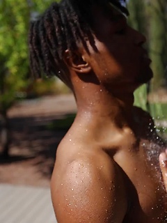 Kendrix Carter Tastes His Cum Before A Long Shower Outside by Gayhoopla by Gayhoopla image #12