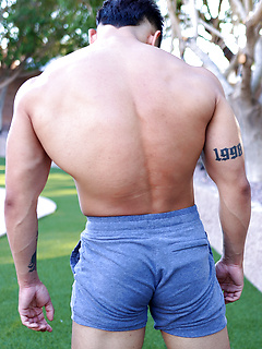 Bulky Marine George Silva Busts And Licks His Cum Off His Stomach! by Gayhoopla by Gayhoopla image #7
