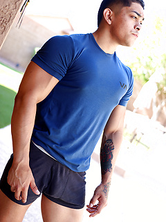 Bulky Marine George Silva Busts And Licks His Cum Off His Stomach! by Gayhoopla by Gayhoopla image #8
