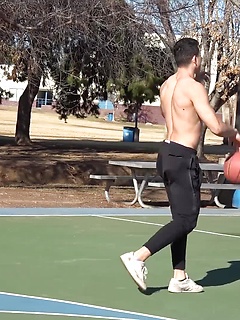 Tall Jock Sean Lee Shoots Some Hoops and Jerks His Uncut COCK by Gayhoopla by Gayhoopla image #7