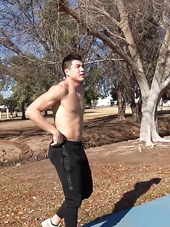 Tall Jock Sean Lee Shoots Some Hoops and Jerks His Uncut COCK by Gayhoopla by Gayhoopla image #12